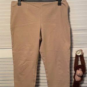 SIDE ZIP TWILL CAPRI TAN PANT SIZE 16 36x25